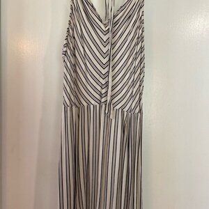 A New Day Cream and Navy Striped Blouse